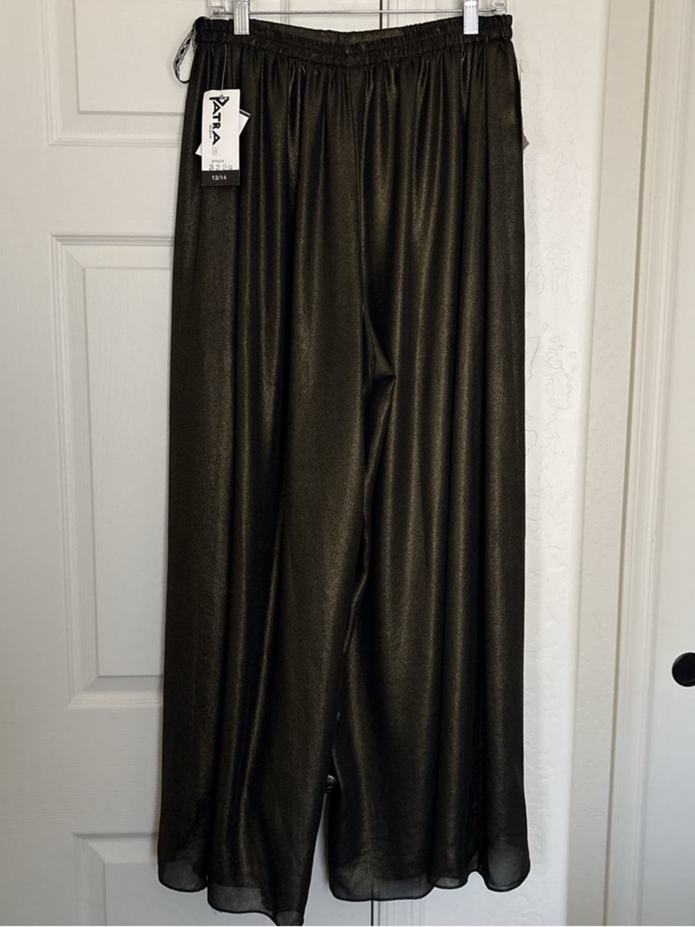 New Patra Wide Leg Sheer Overlay Pants in Shimmery copper metallic . 14